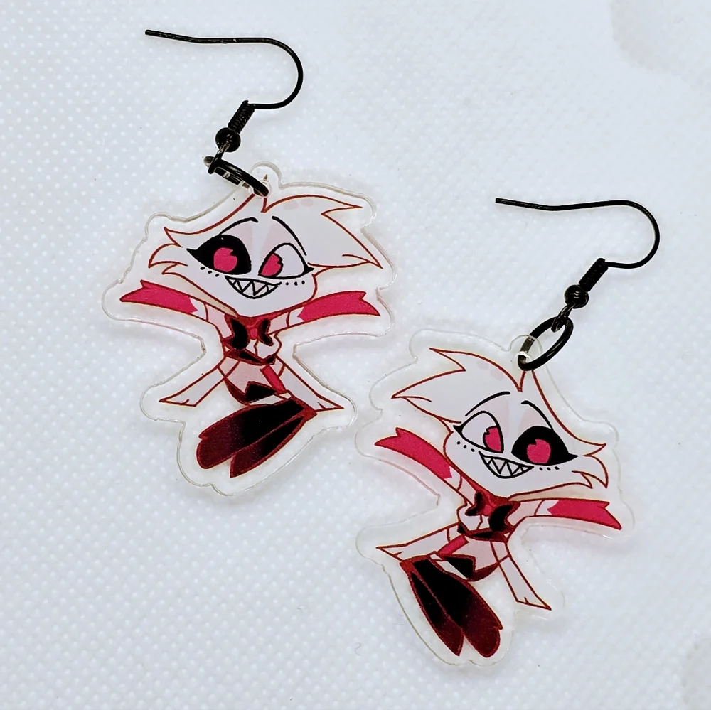 ANGEL DUST - Hazbin Hotel‎ Inspired Dangle Earrings! Handmade! Hypo-Allergenic